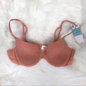 🛍NWT underwire bra 36B coral (pink) molded cups